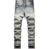 Men's Ripped Personality Fit Light blue Jeans